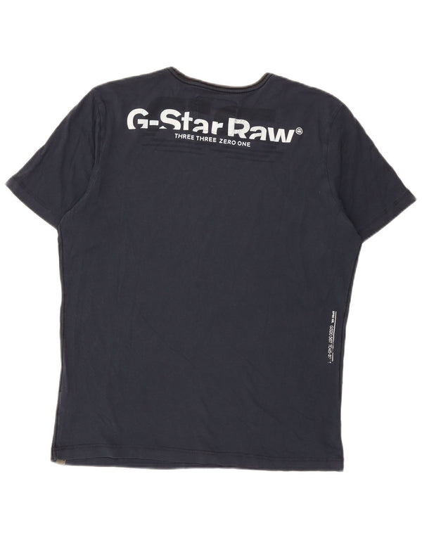 G-Star Herre grafisk T-shirt Top Stor marineblå bomuld