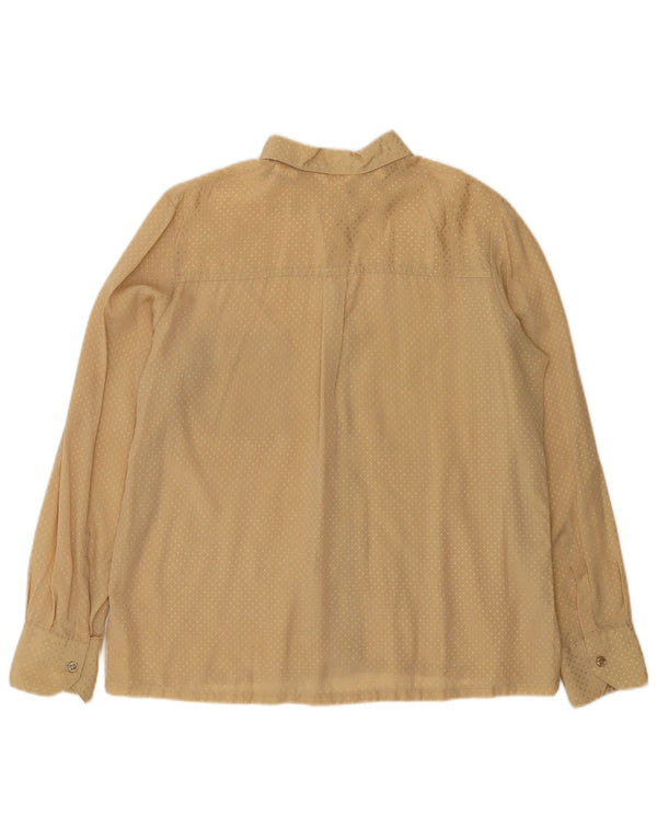 Vintage dameskjorte bluse IT 50 XL Beige geometrisk acetat
