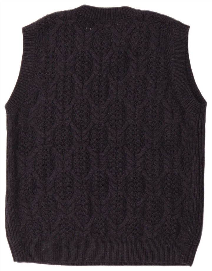 Marks & Spencer Dame Vest Tank Top UK 16 Large Navy Blue Acryl