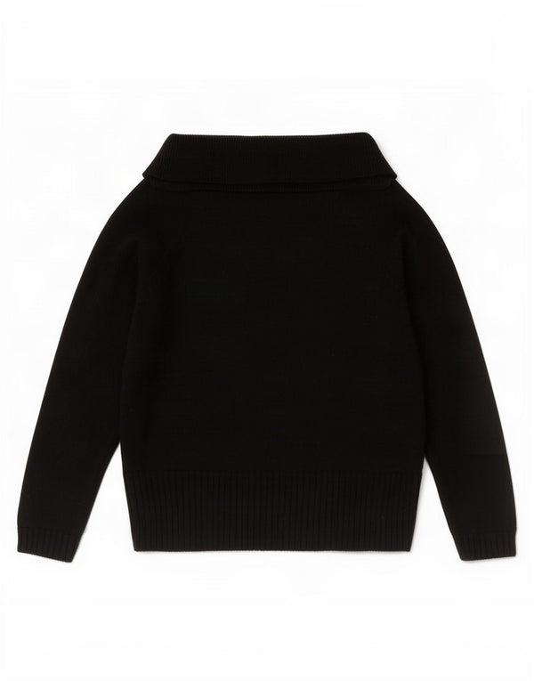 Hobbs Womens Crop 3/4-ærmet trøjetrøje med rullehals DK 14 Medium Sort