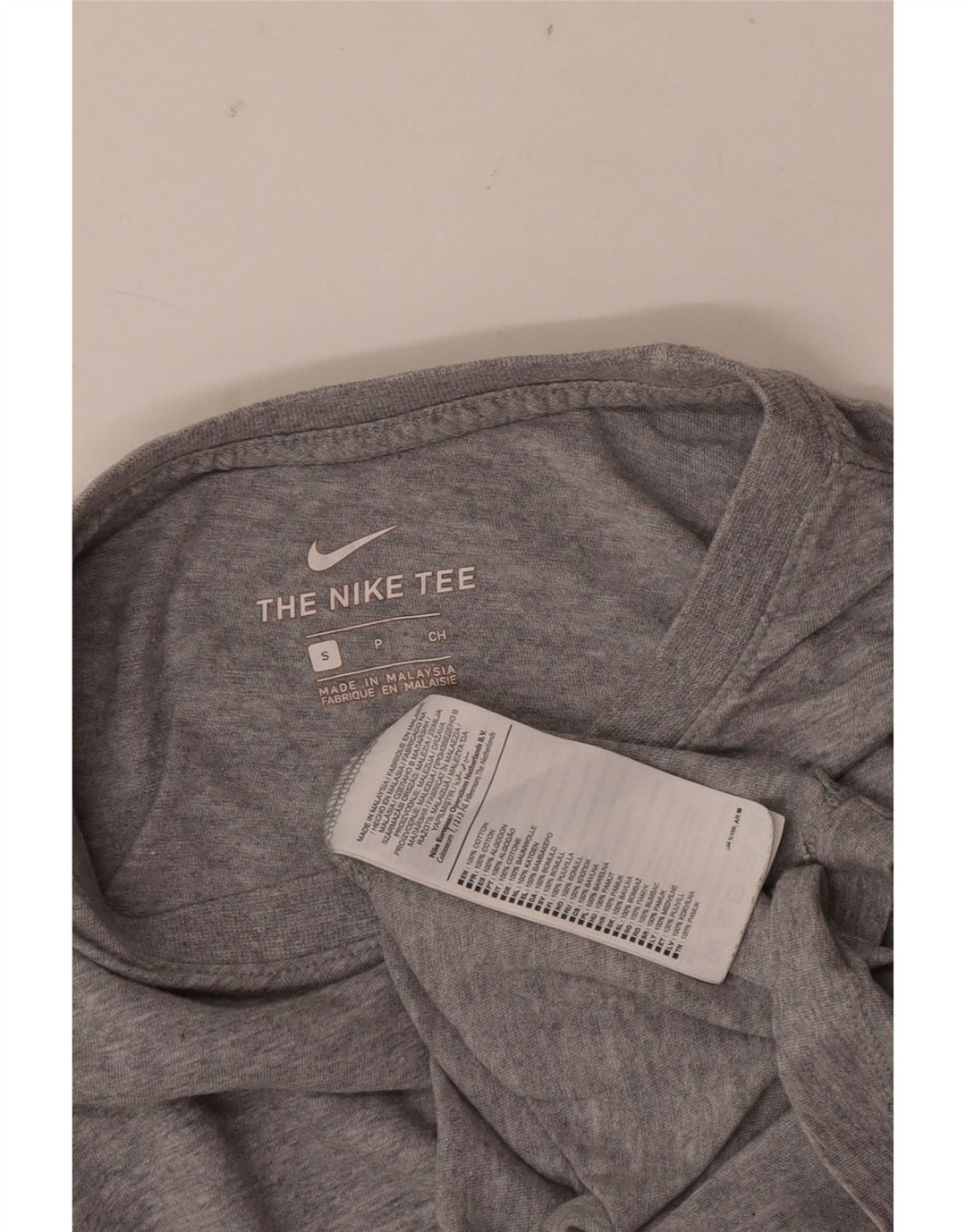 Nike T-shirt top til mænd, lille grå flækket bomuld