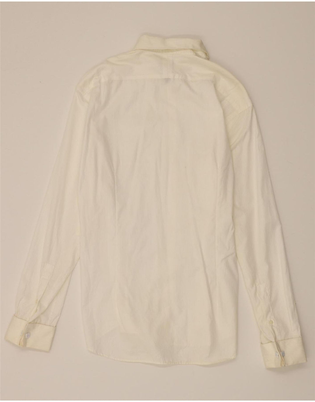 CALVIN KLEIN Mens Slim Fit Shirt Size 43 Large White Pinstripe Vintage Calvin Klein and Second-Hand Calvin Klein from Messina Hembry 