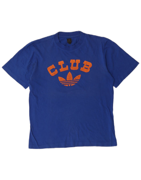 Adidas Grafisk T-shirt top til mænd, lille blå bomuld