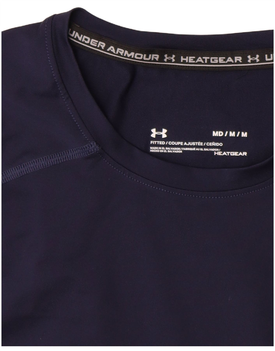 UNDER ARMOUR Herre Heat Gear T-Shirt Top Medium Navy Blue Syntetisk