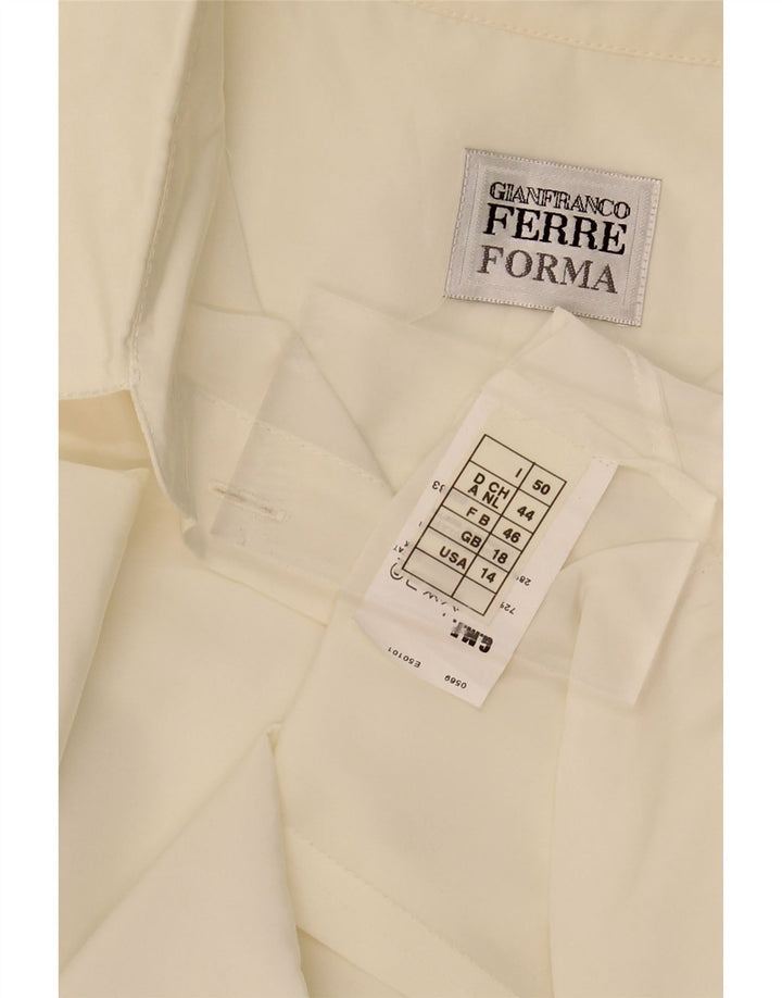 FERRE Womens Pullover Shirt Blouse UK 18 XL  Off White Acetate Vintage Ferre and Second-Hand Ferre from Messina Hembry 