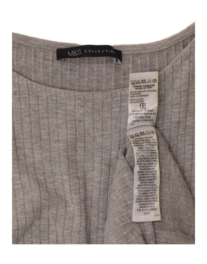 Marks & Spencer Dame Ærmeløs Bodycon Dress UK 12 Medium Grey Viscose
