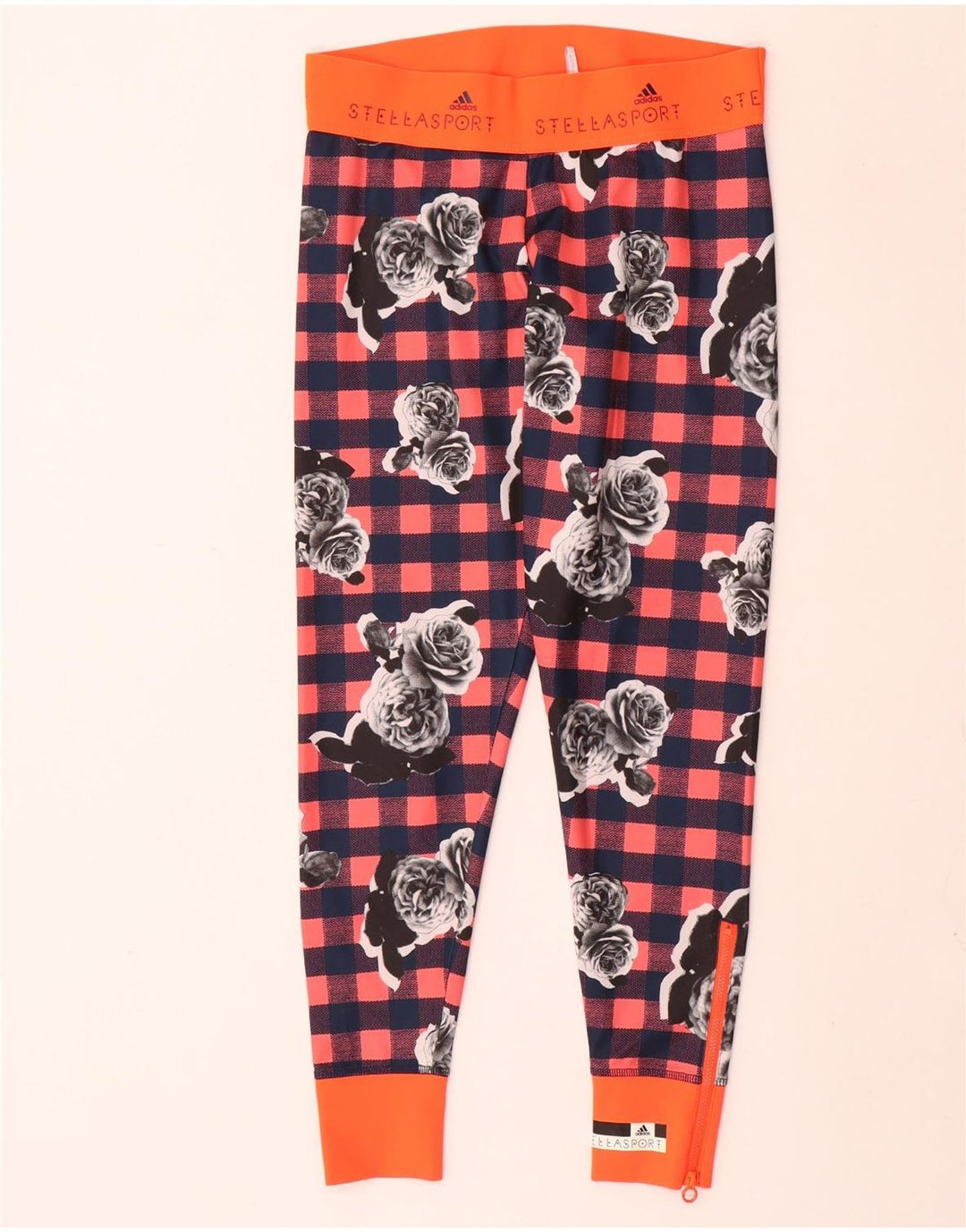 ADIDAS Dame Stella Grafiske Leggings UK 14 Medium Flerfarvet Ternet