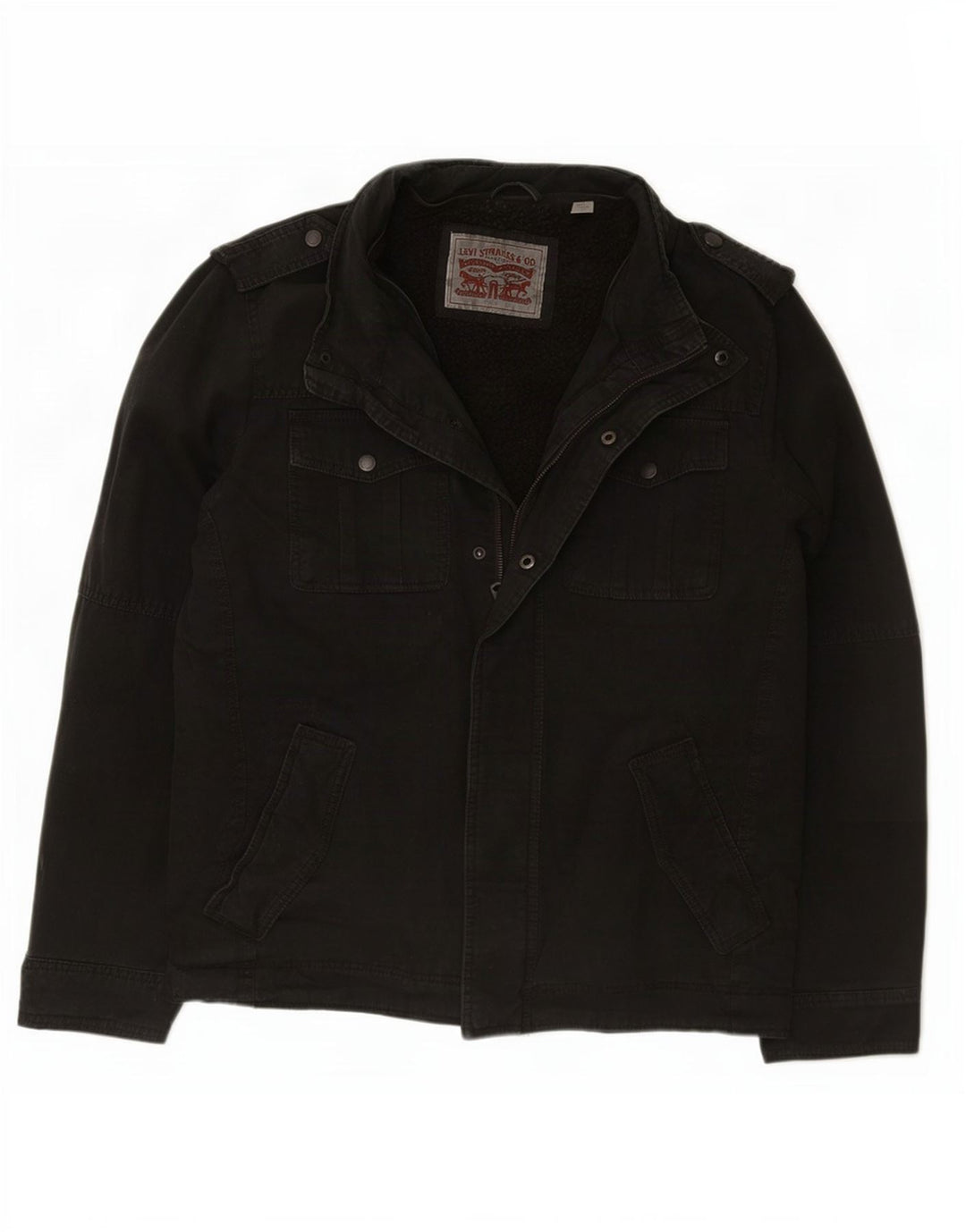 Levi's Herre Military Sherpa Jacket UK 40 Large Black