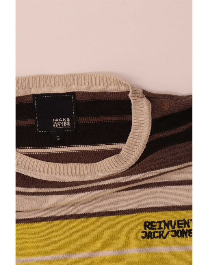 Jack & Jones Herre Boat Neck Sweater Small Multifarvet Stribet