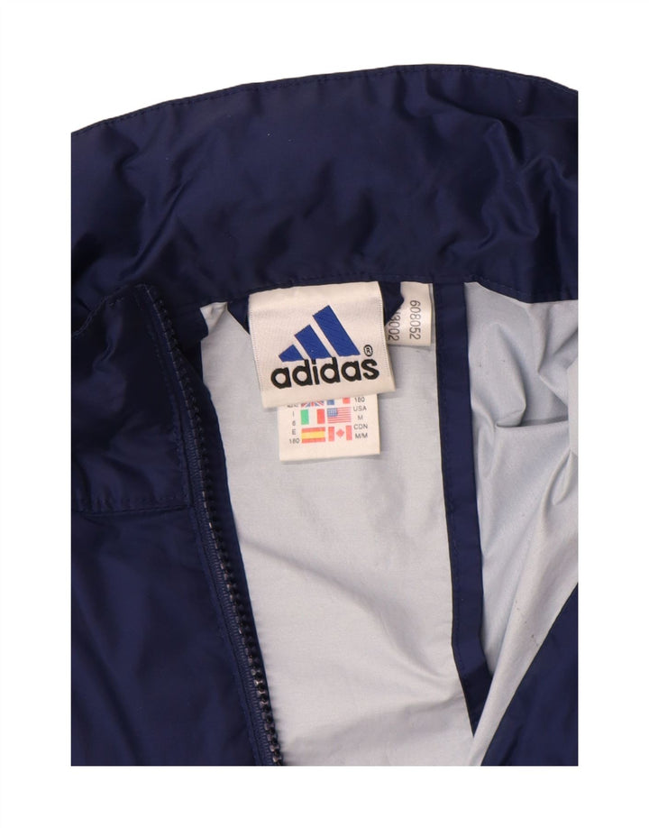 ADIDAS grafisk regnjakke til mænd UK 40/42 Medium marineblå polyamid