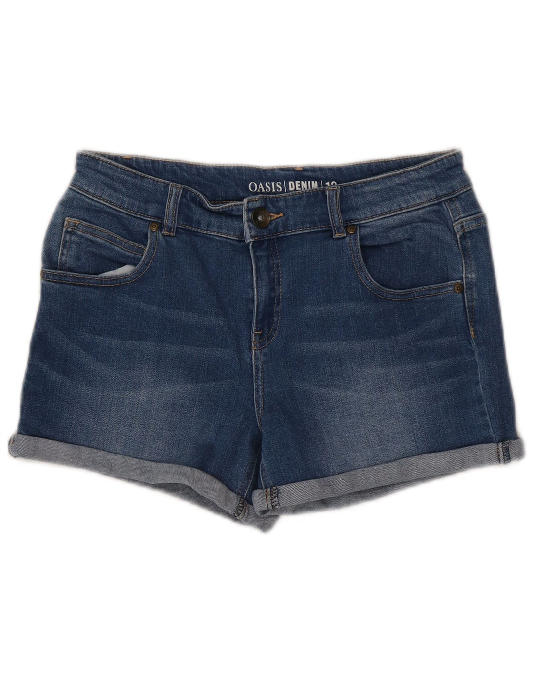 Oasis Dame denim Shorts UK 12 Medium W30 Blå Bomuld