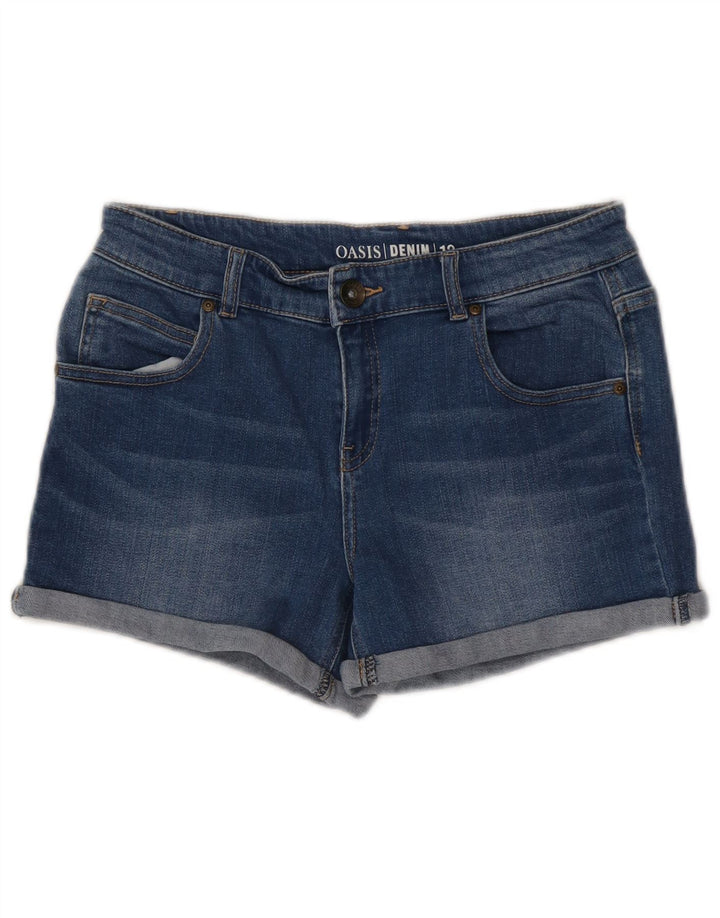 Oasis Dame denim Shorts UK 12 Medium W30 Blå Bomuld
