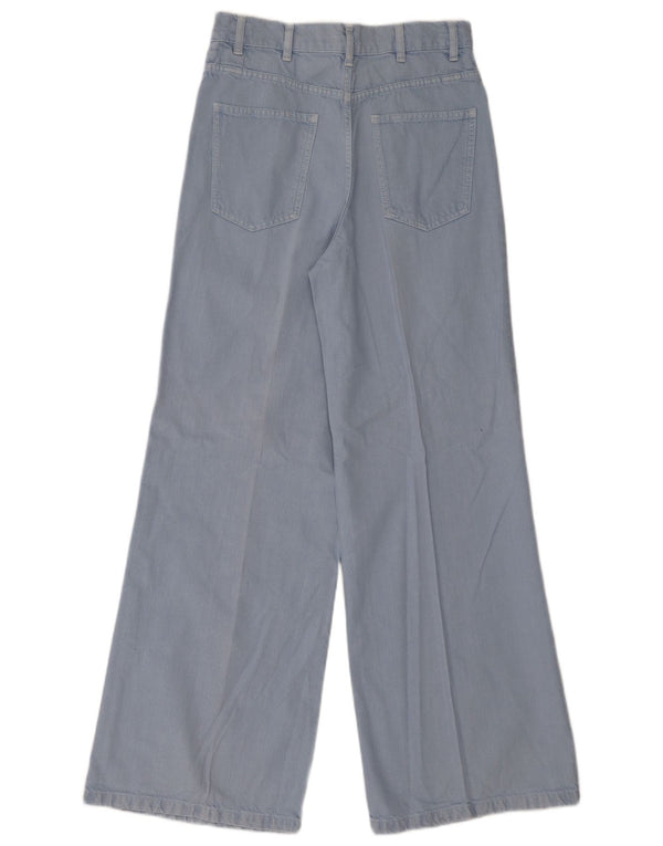 Zara Dame Jeans med høj talje og brede ben EU 38 Small W28 L31 Blå