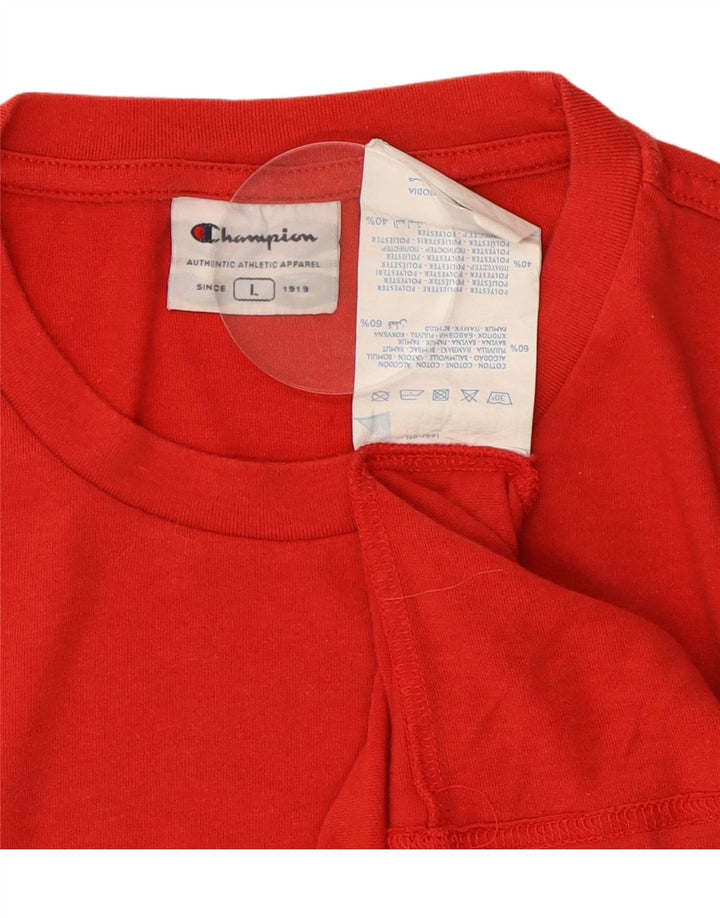 CHAMPION Herre Grafisk T-Shirt Top Stor Rød Bomuld