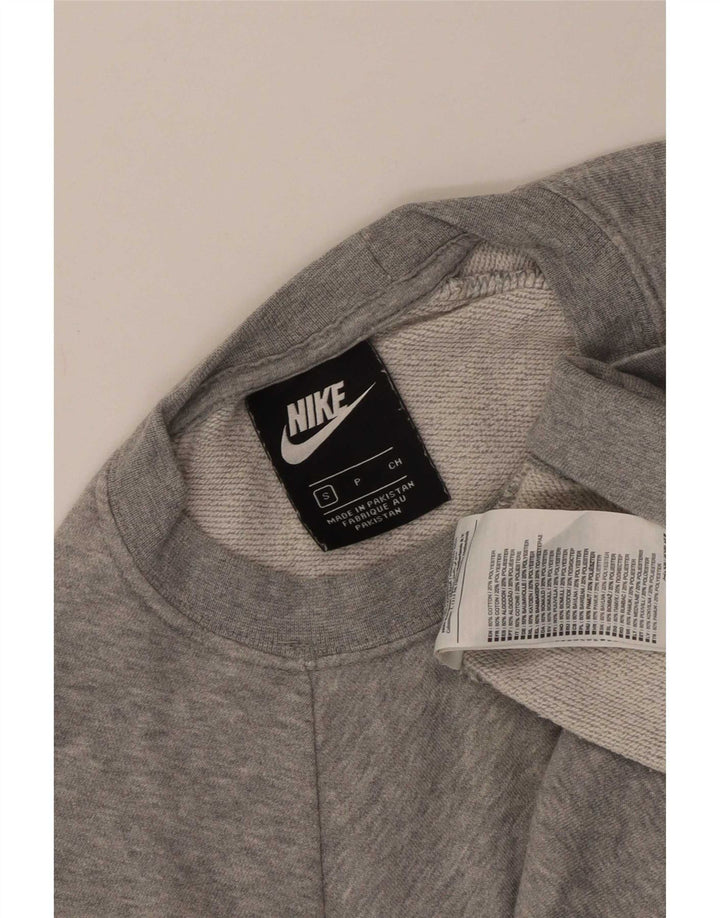 Nike grafisk sweatshirt til mænd, lille grå flækket bomuld