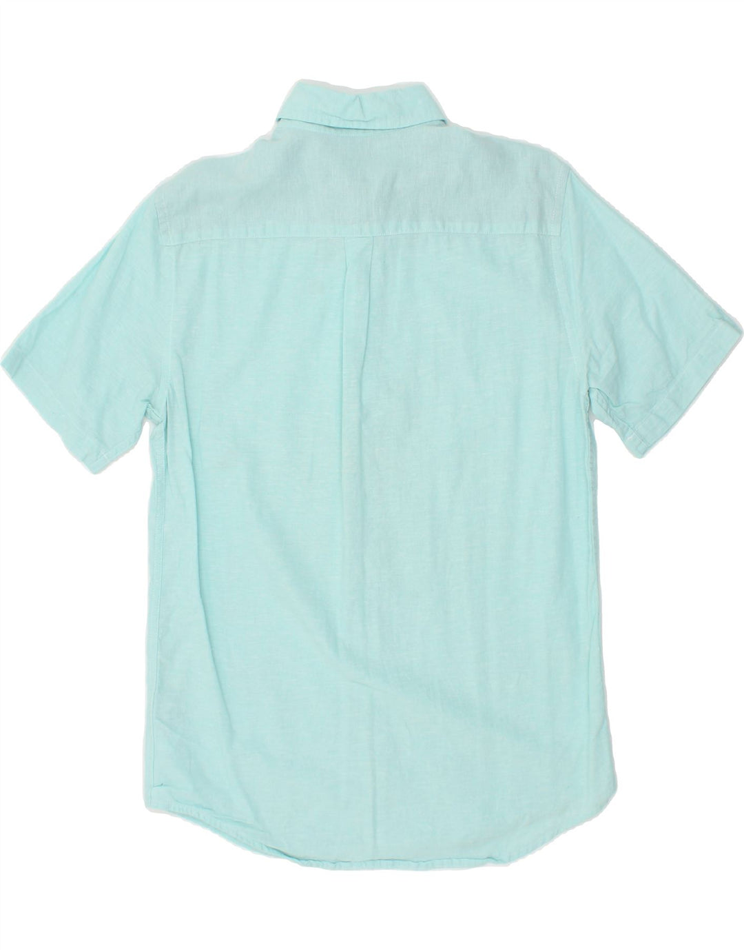 CHAPS Mens Regular Fit Short Sleeve Shirt Small Blue Linen Vintage Chaps and Second-Hand Chaps from Messina Hembry 