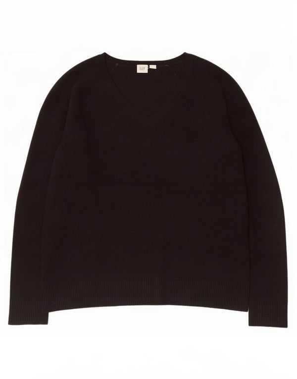 Gap Womens V-hals sweater UK 10 Small Black Nylon