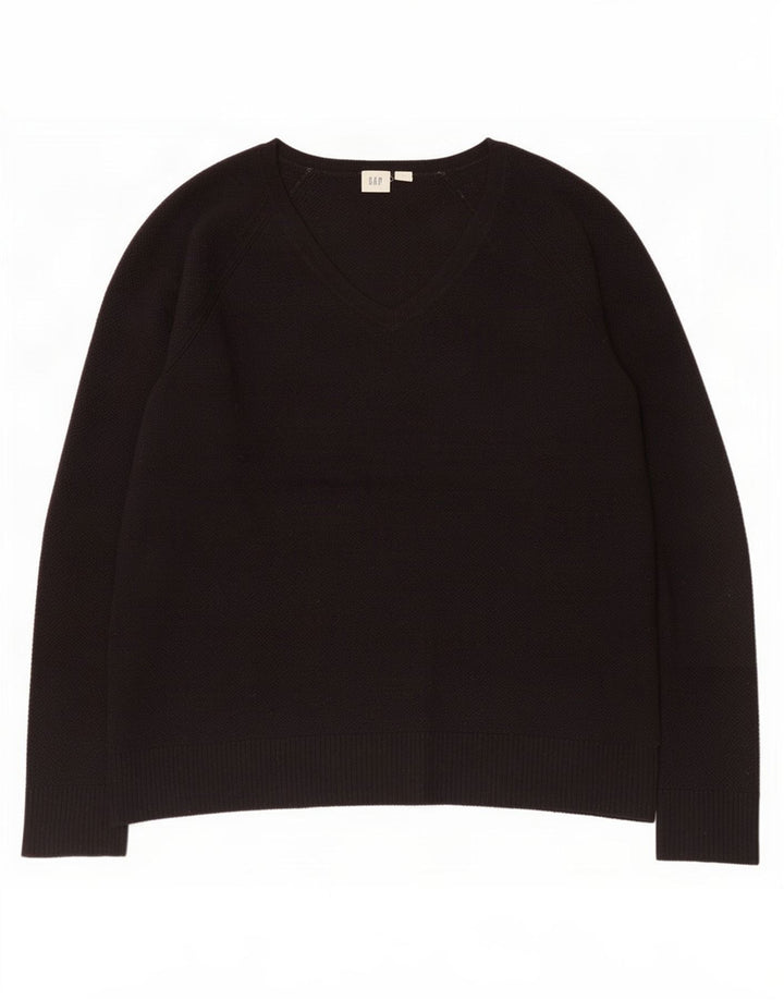 Gap Womens V-hals sweater UK 10 Small Black Nylon