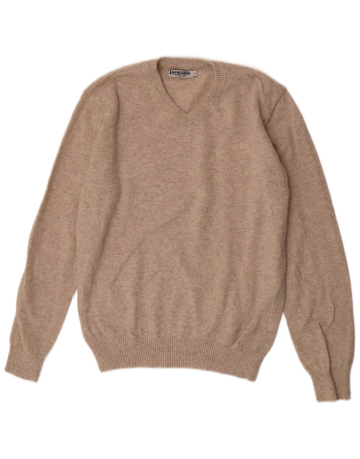 Lambretta Herre V-hals sweater Stor Beige Lammeuld
