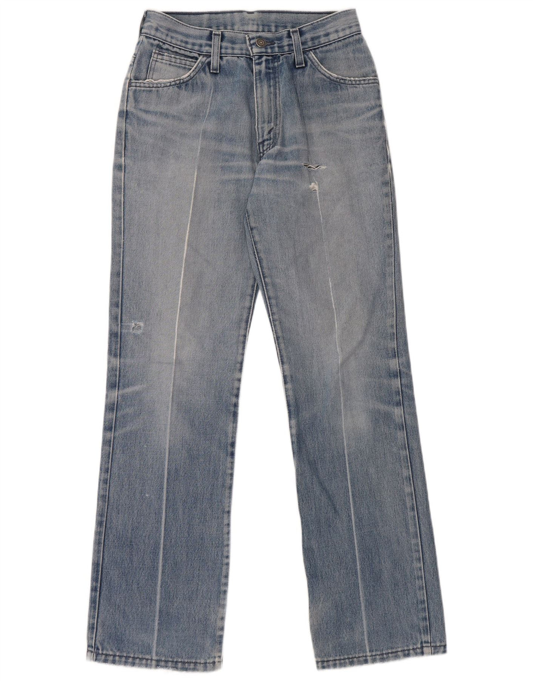 Levi's Dame Distressed Straight Jeans W28 L32 Blå Bomuld