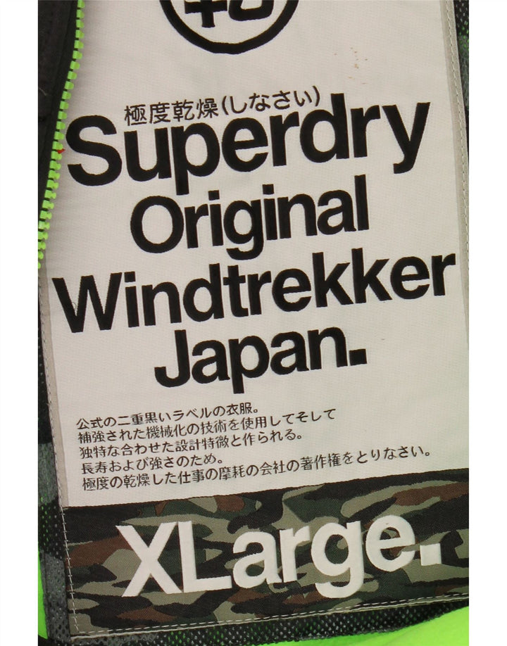SUPERDRY Windtrekker vindjakke med hætte til mænd UK 42 XL Grå nylon