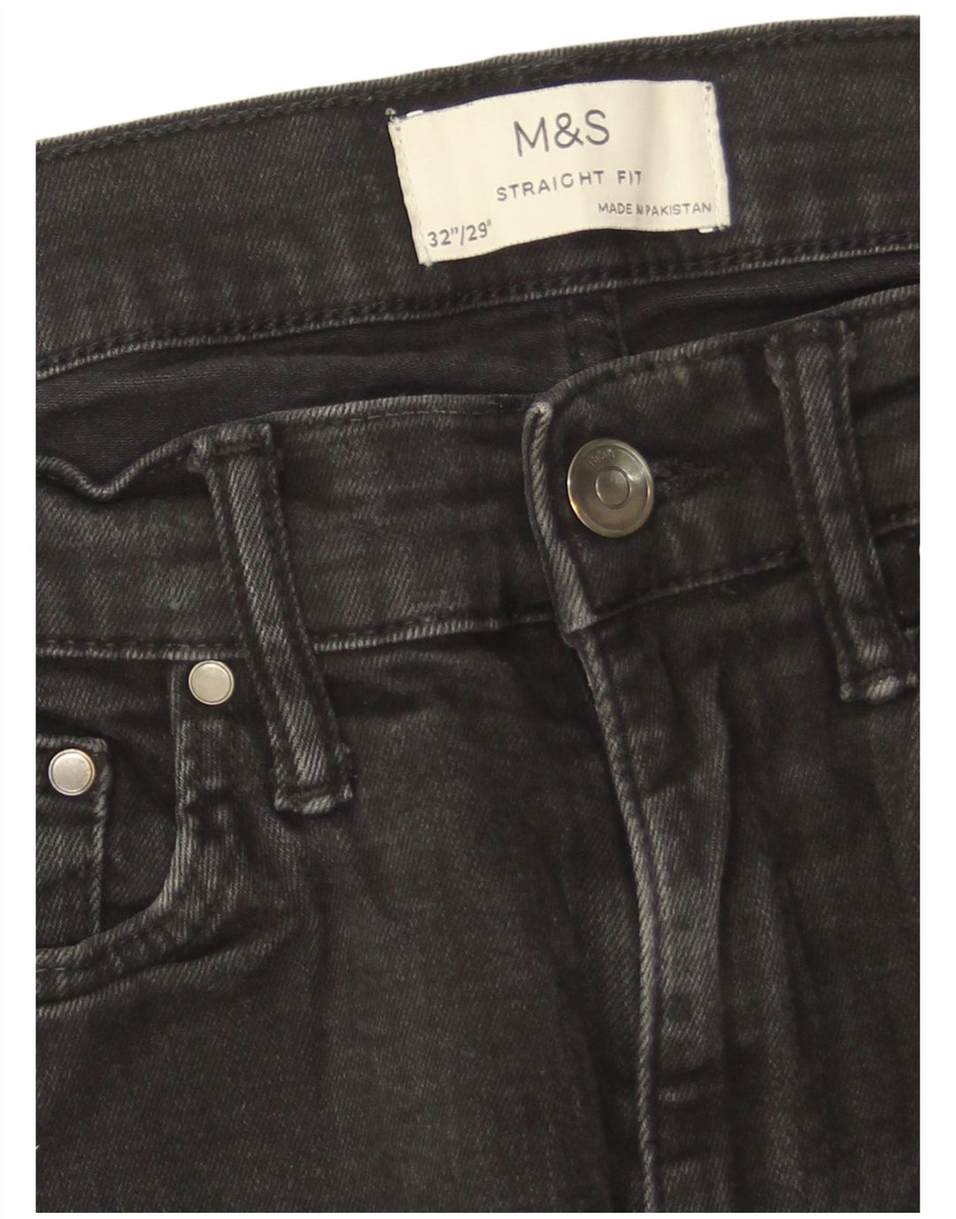 Marks & Spencer Straight Jeans til mænd W32 L29 sort bomuld