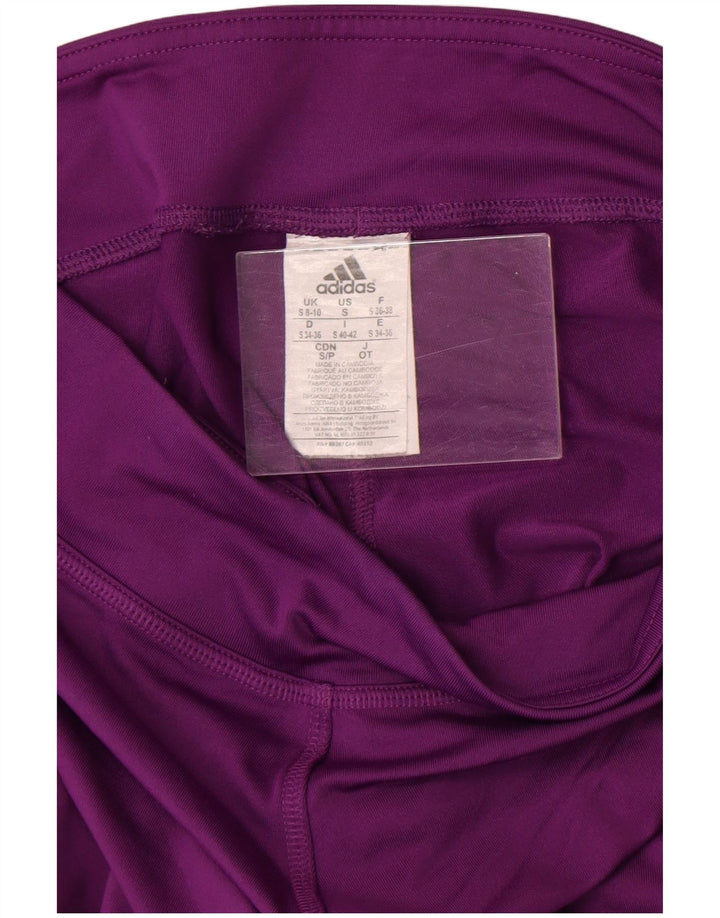 Adidas Dame Climalite Capri Leggings UK 8/10 Small Purple Polyester