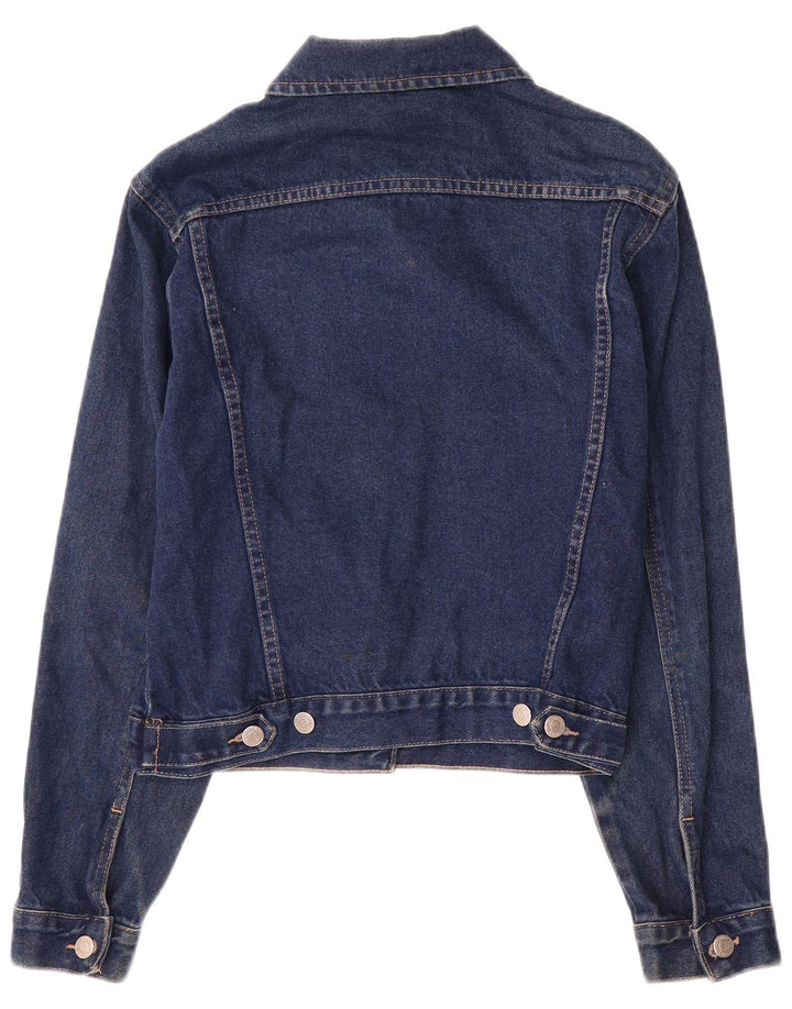 VINTAGE Dame denimjakke UK 12 Medium Navy Blue