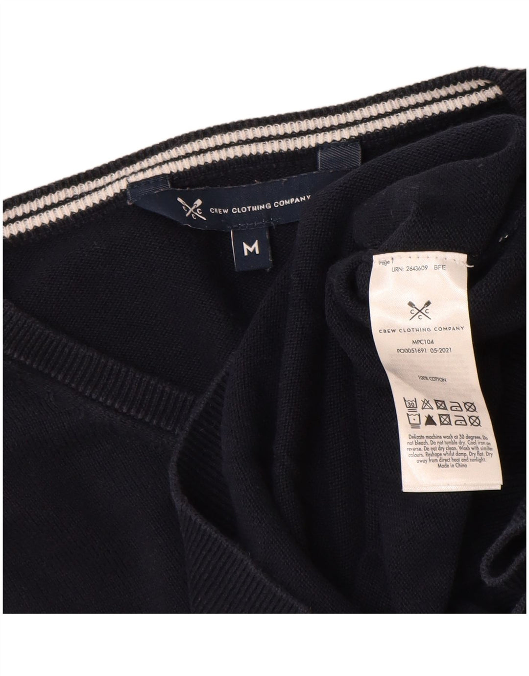 Besætningstøj Herre V-hals sweater Medium Marineblå Bomuld