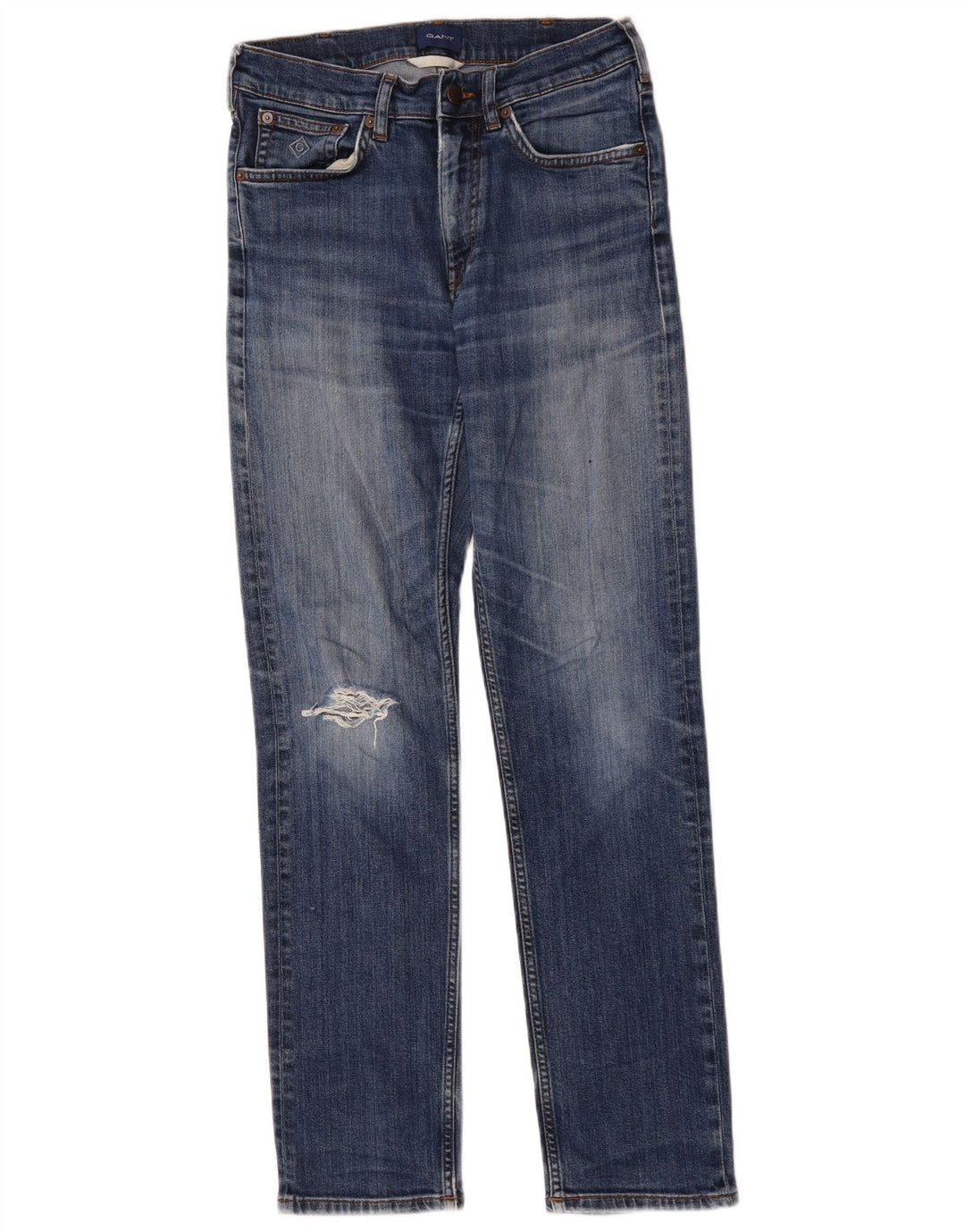 Gant Distressed Slim Jeans til mænd W30 L32 blå bomuld