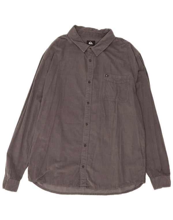 Quiksilver Herre Corduroy Regular Fit skjorte 2XL grå bomuld