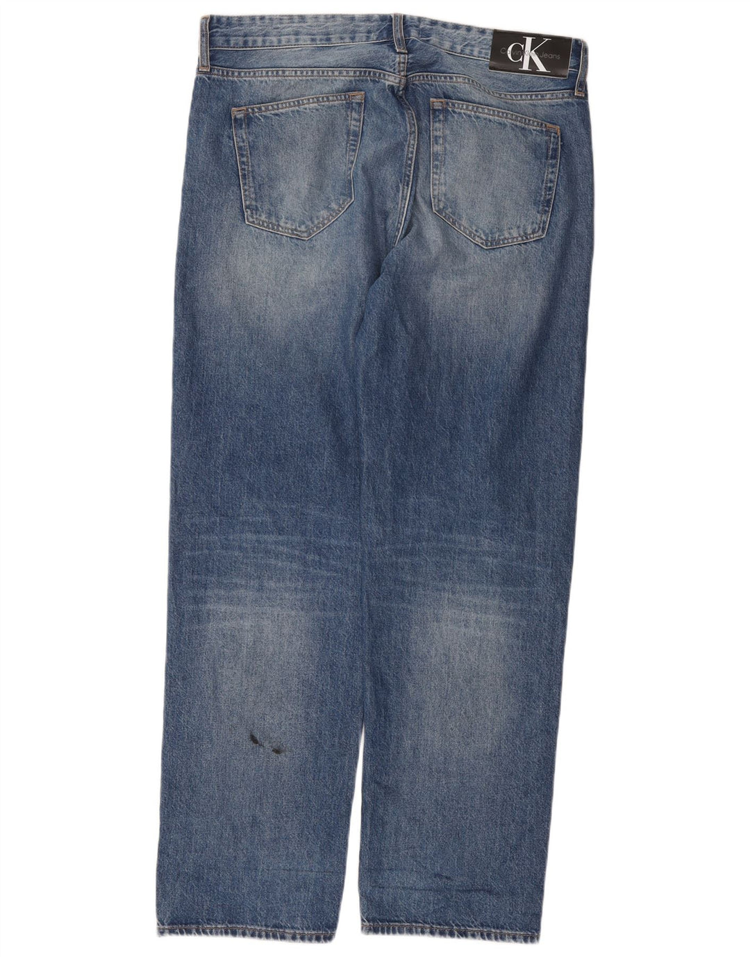 Calvin Klein Straight Jeans til mænd W33 L31 Blå Bomuld