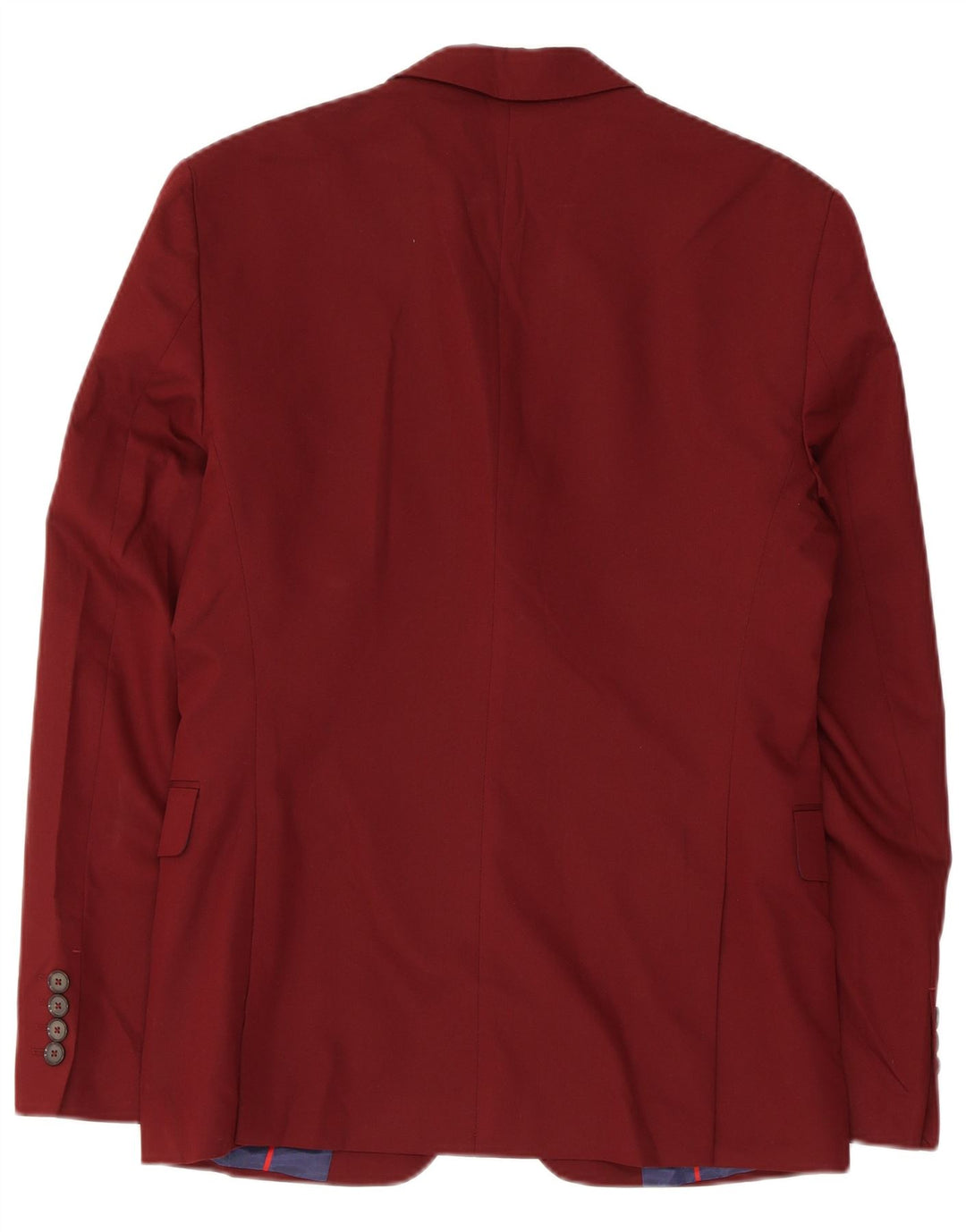Zara Herre 2-knaps blazerjakke EU 46 Small Burgundy
