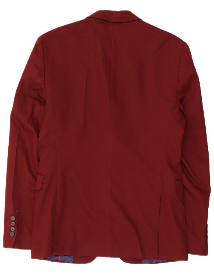 Zara Herre 2-knaps blazerjakke EU 46 Small Burgundy