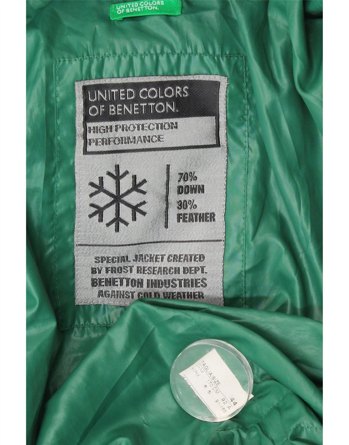 Benetton Polstret hættejakke til kvinder IT 44 Medium Green Polyester