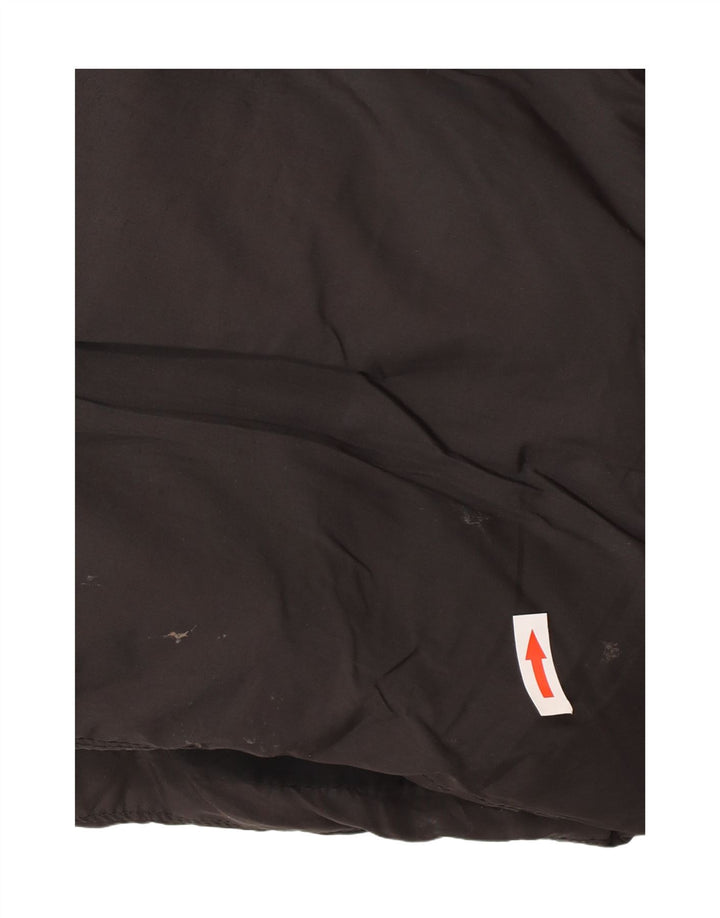 Zara Dame Hætte Ærmeløs Polstret Frakke UK 14 Medium Sort Polyester