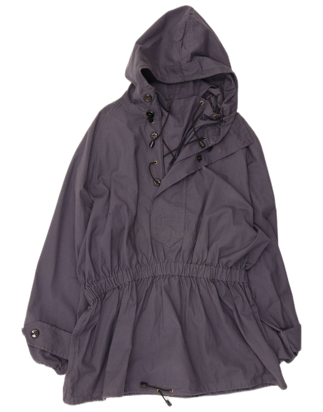 Vintage Dame Hætte Anorak Jakke IT 52 XL Navy Blue