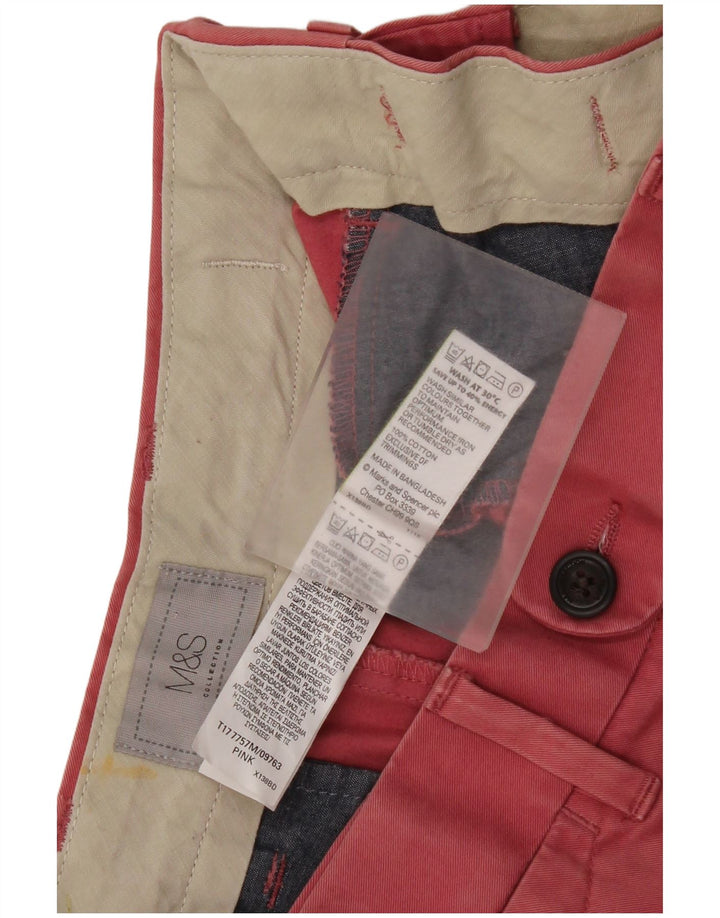 Marks & Spencer Herre Chino Shorts W32 Medium Rød Bomuld