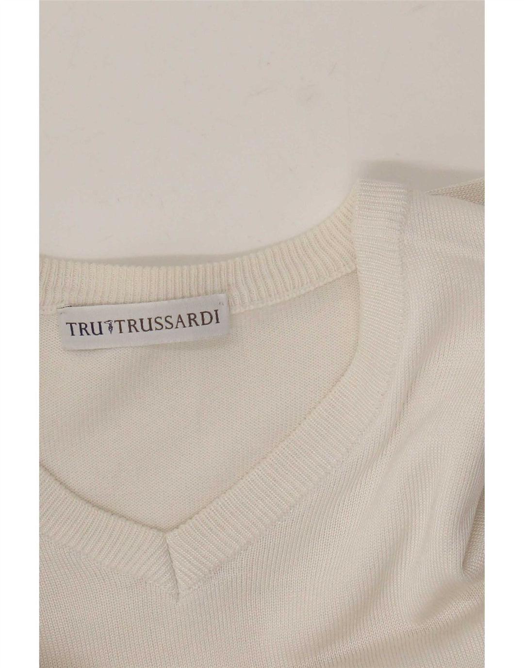 Trussardi Herre V-hals sweater XS Hvid