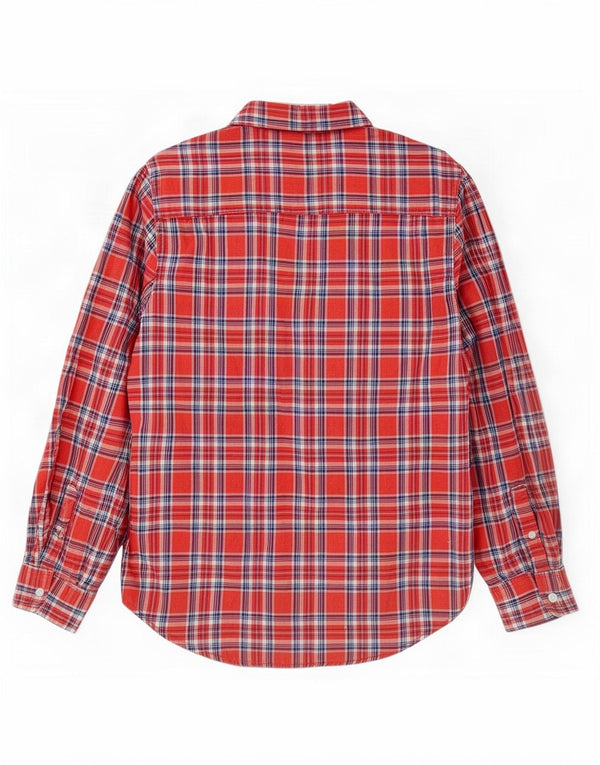 Levi's Womens Boyfriend Fit Oversized flannelskjorte UK 10 Lille rød ternet