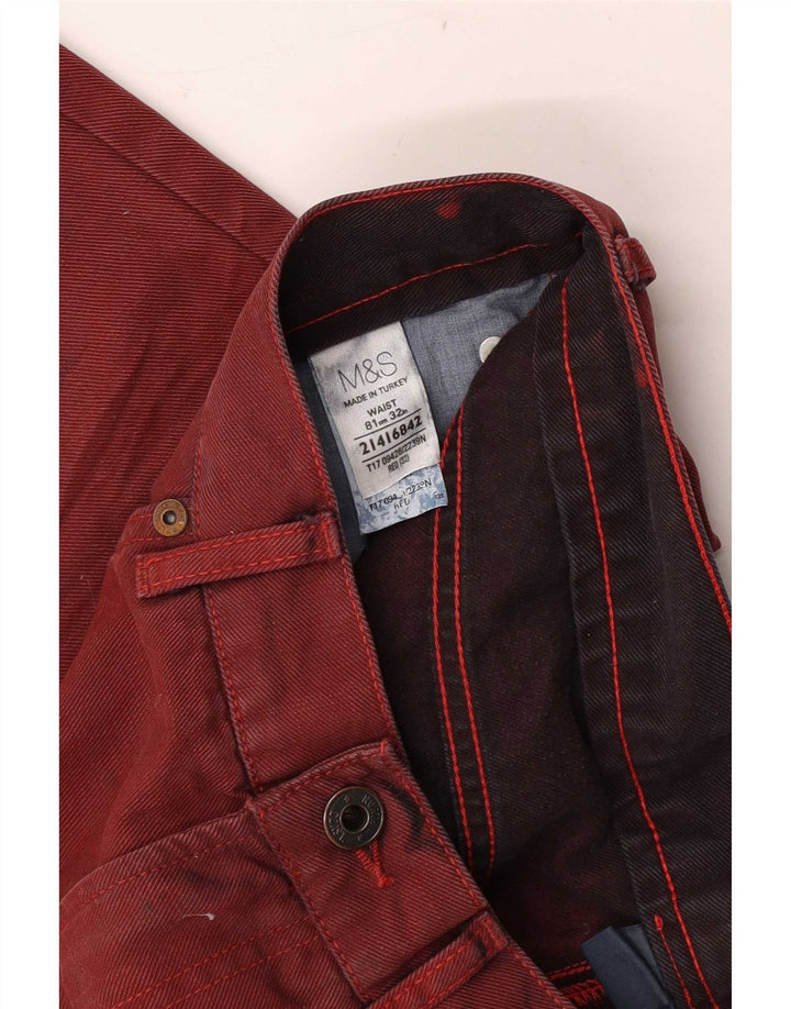 Marks & Spencer Herre denimshorts W32 Medium Rød Bomuld