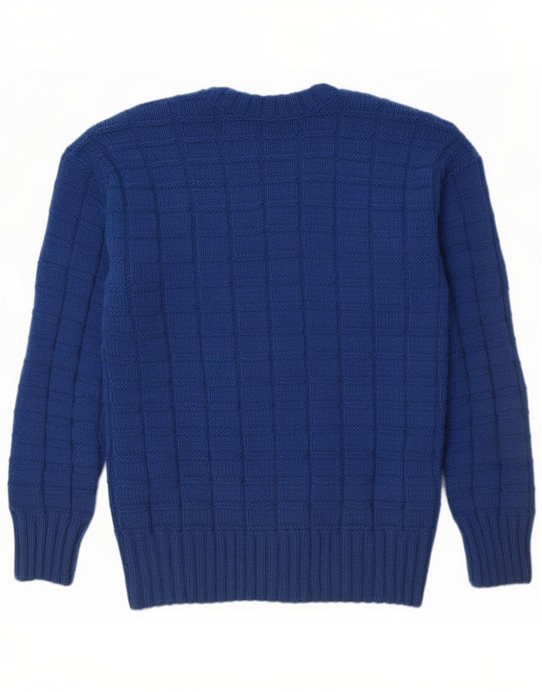 Vintage Herre V-hals sweater Small Blue