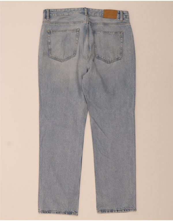 ZARA Straight Jeans til mænd EU 34 Large W34 L31 Blå Bomuld
