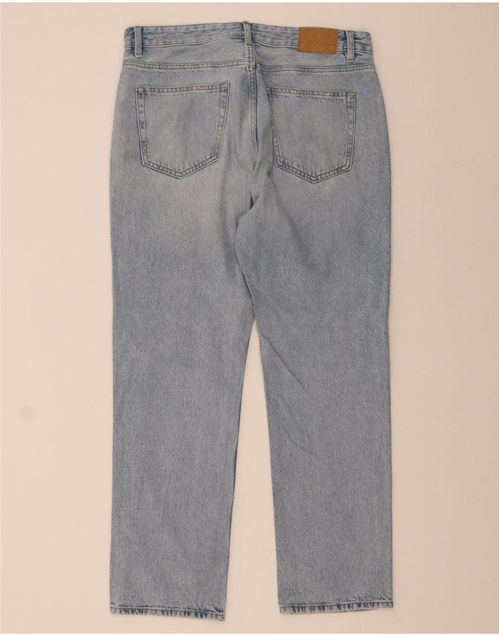 ZARA Straight Jeans til mænd EU 34 Large W34 L31 Blå Bomuld