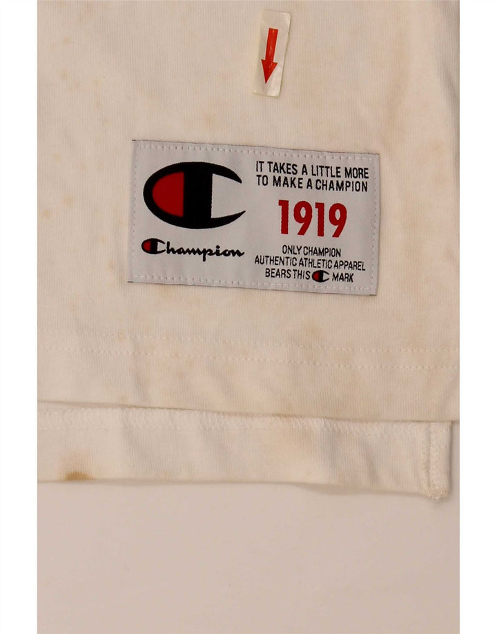 Champion Herre grafisk T-shirt Top Medium White Colourblock