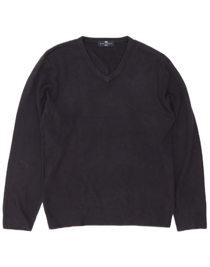 Marks & Spencer Herre Blue Harbor V-hals sweater lille marineblå akryl