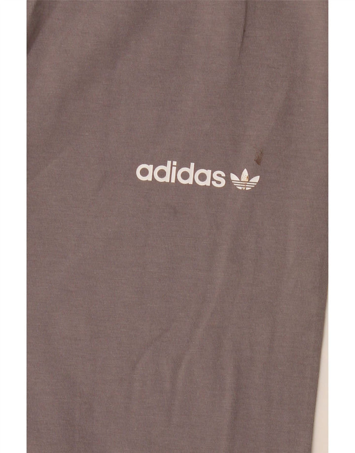 ADIDAS Grafiske Leggings til kvinder UK 12 Mellemgrå bomuld