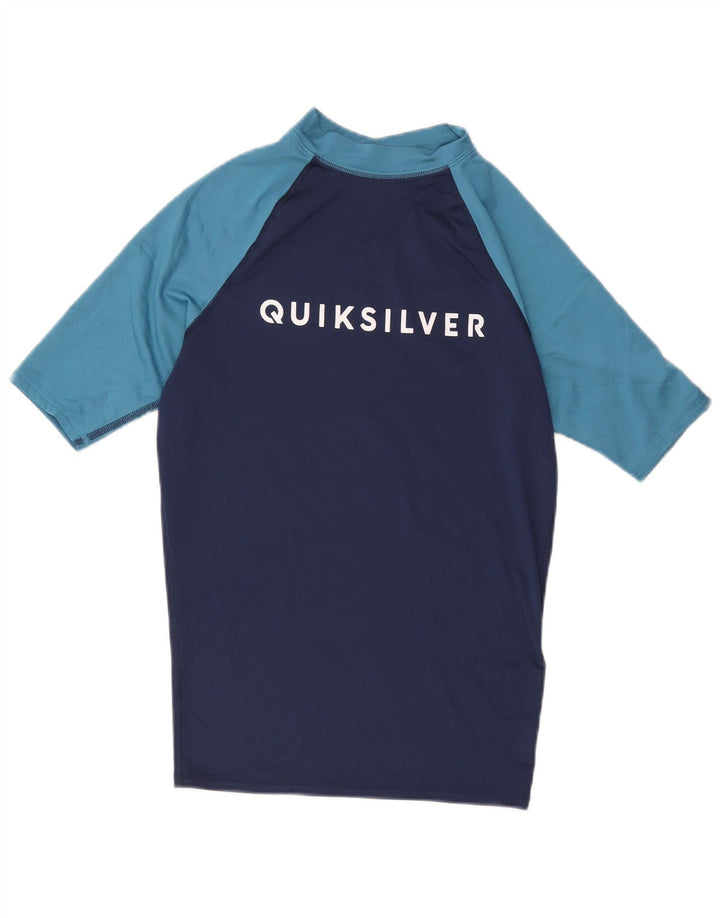 Quiksilver Herre grafisk T-shirt Top Medium Navy Blue Colourblock