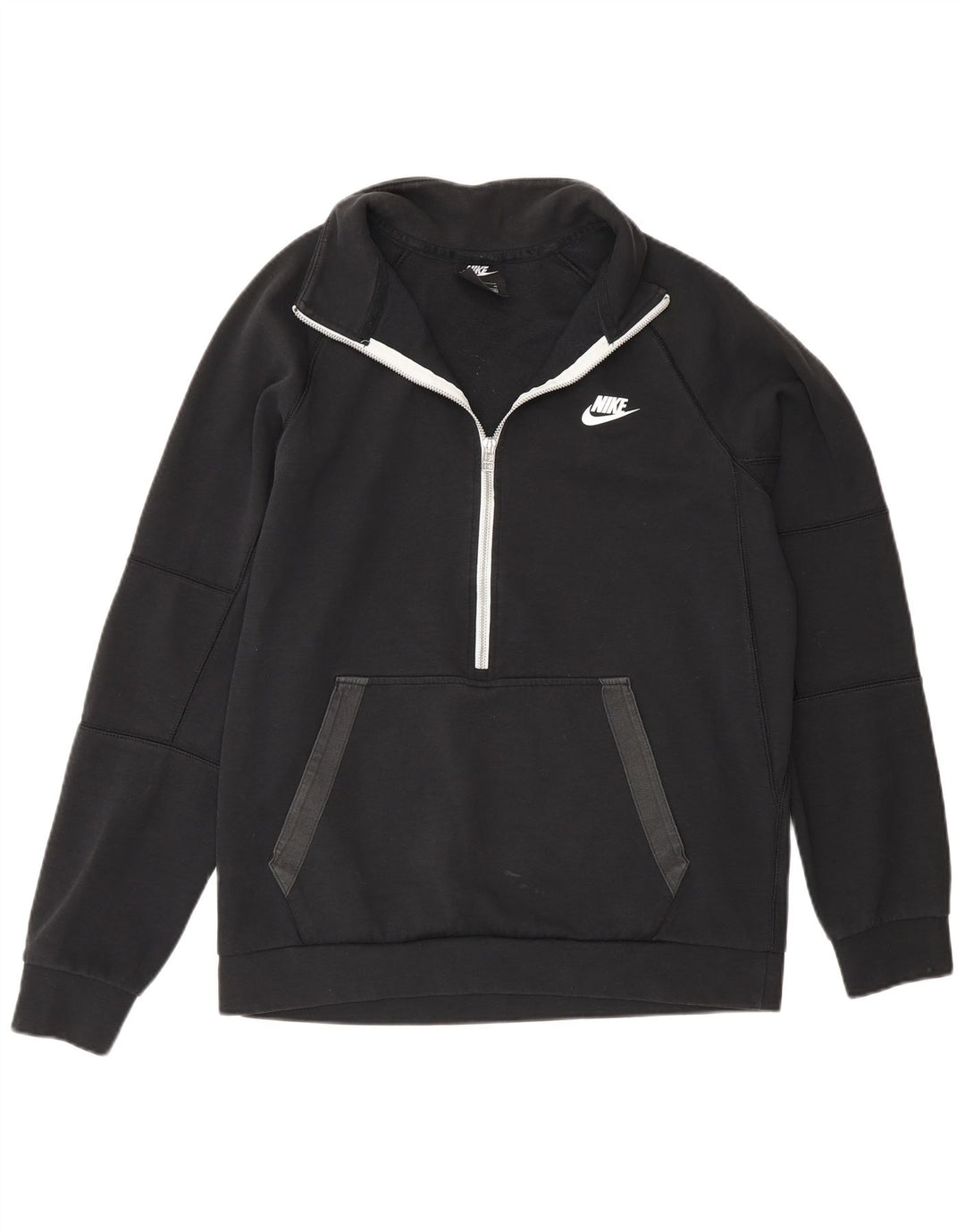 Nike Sweatshirt med lynlås til mænd mellem sort bomuld
