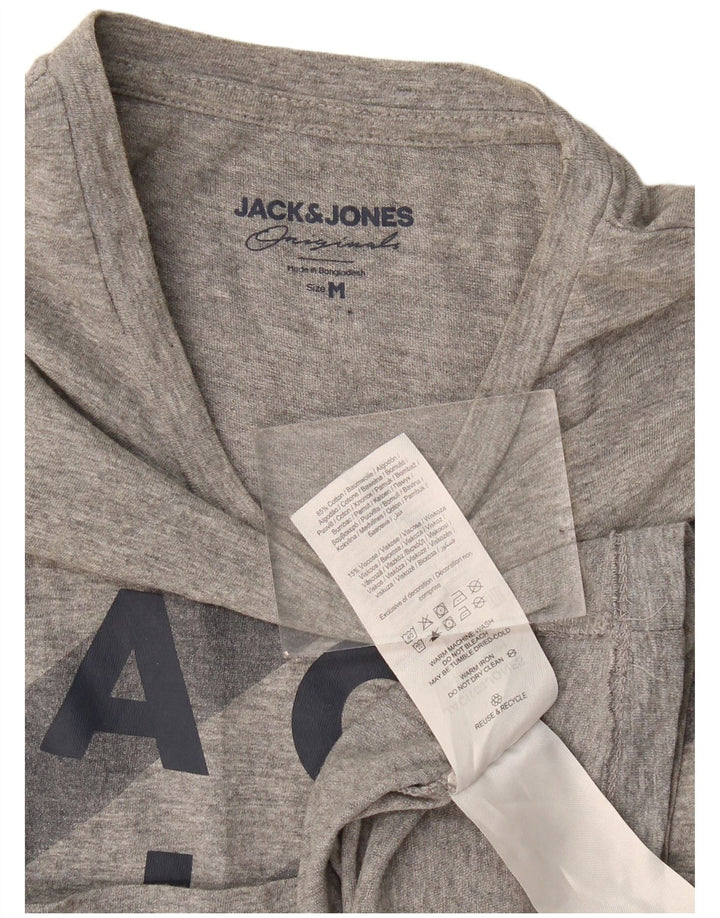 Jack & Jones Herre grafisk T-shirt Top mellemgrå bomuld